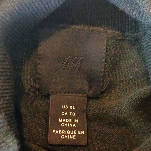 H & M Fine Knit Turtle Neck Sweater, XL, Multi - Picture 3 of 8